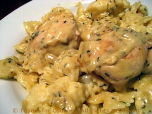 Chicken in Mustard Sauce with Cauliflower and Pasta
