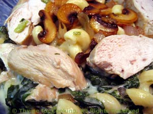 Chicken Breasts / Tarragon Mushroom Cream over Pasta 