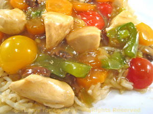 Stir-Fried Chicken with Mushrooms and Cherry Tomatoes