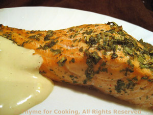 Marinated Salmon with Brown Sugar Yogurt Sauce