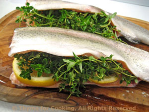 Grilled Trout with Lemon Thyme and Lemon
