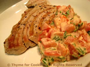 Grilled Tuna with Tomato/Tarragon Mayonnaise