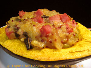 Stuffed Acorn Squash with Ham and Quinoa