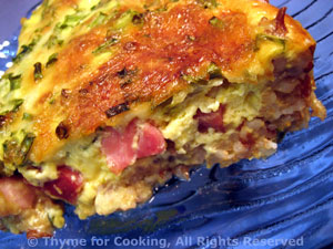 Ham and Red Pepper Quiche, Slice