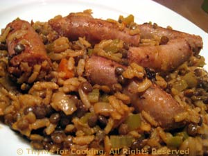 Lentils with Brown Rice and Sausage