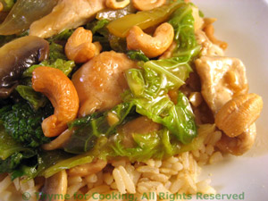 Stir-Fried Turkey with Cabbage and Cashews