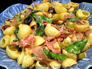 Pasta with Spinach, Prosciutto and Chevre