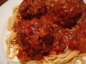 Ginger Meatballs on Spaghetti