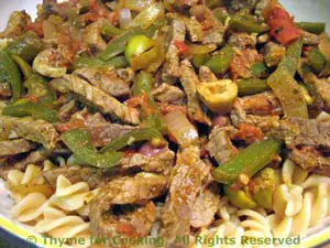Pasta with Beef and Peppers