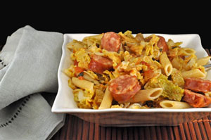Pasta with Sausage, Cabbage and Sage