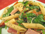 pasta with ham and spinach