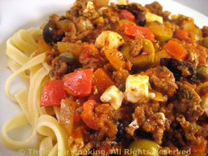 Pasta with Mediterranean Meat Sauce