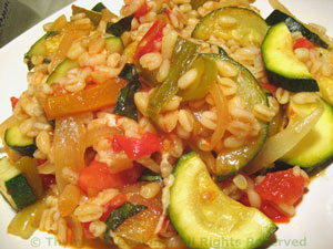 Barley with Zucchini (Courgette) and Tomato