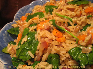 Brown Rice and Spinach Pilaf