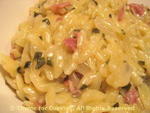 Creamy Orzo with Prosciutto