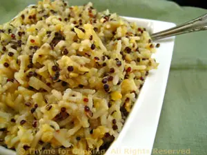 Quinoa, Basmati Rice and Red Lentil Pilaf