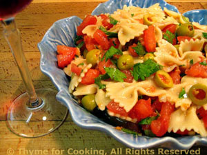 Fresh Tomato and Green Olive Pasta