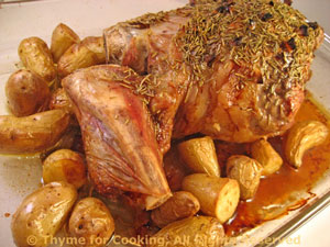 Roast Leg of Lamb with Garlic, Rosemary and New Potatoes