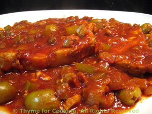 Pork Chops with Peppers and Olives