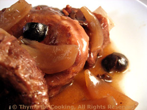 Braised Pork Loin with Red Wine and Olives