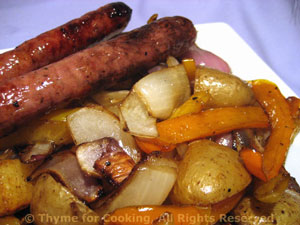 Sausages with Roasted Peppers, Onions and Potatoes
