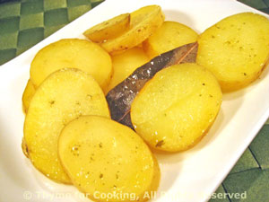 Potatoes Braised in Olive Oil with Bay Leaves