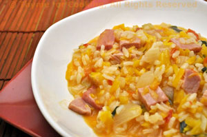Butternut Squash with Sage and Ham Risotto