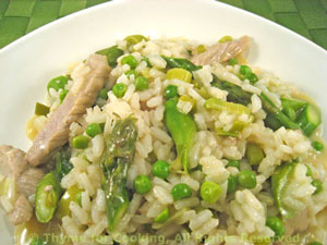 Risotto with Asparagus, Veal and Peas