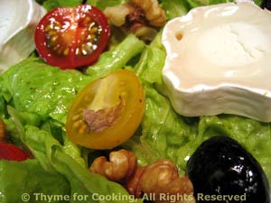 Salad with Chevre (Goat Cheese) and Walnuts