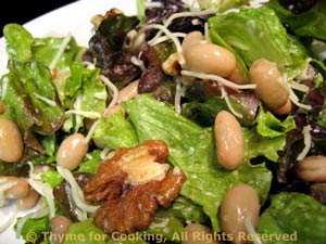 Lettuce, Walnut, and White Bean Salad