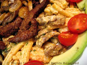 Caesar Pasta Salad with Flank Steak