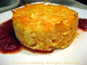 Carrot & Gruyère Timbales with Tomato Sauce