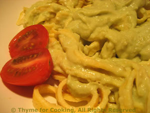 Egg Linguini with Avocado Sauce