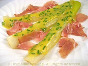 Warm Leek Salad with Prosciutto