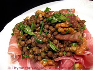 Lentil Salad with Walnuts and Prosciutto