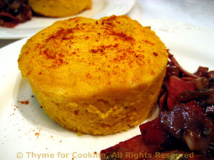 Pumpkin Timbales with Shallot/Prosciutto Garnish