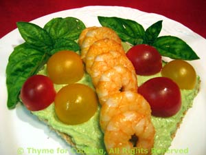 Shrimp on Avocado Cream 