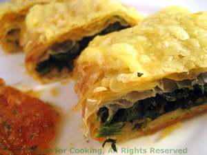 Spinach Strudel with Carrot Tomato Sauce