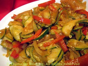 Sautéed Zucchini (Courgette) with Red Pepper