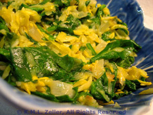 Sautéed Spinach, Zucchini (Courgette) and Onions