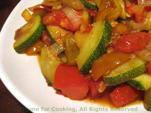 Sautéed Zucchini (Courgette), Pepper and Tomato