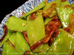 Snow Peas with Browned Shallots