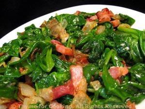 Wilted Spinach with Bacon and Onion