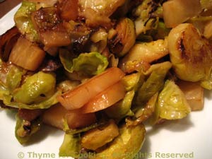 Sautéed Sliced Brussels Sprouts with Celeriac