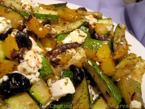 Sautéed Zucchini (Courgette) with Feta and Olives