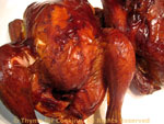 barbecued hens