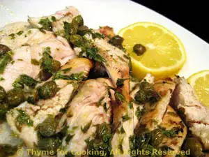 Grilled Chicken Breasts Piccata