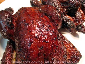 Grilled Cornish Hens (Poussin) with Molasses Glaze