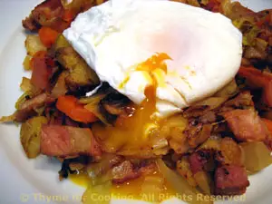 Corned Beef or Ham Hash with Poached Eggs 