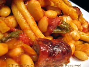 Pasta with Sausage, Sage and Beans